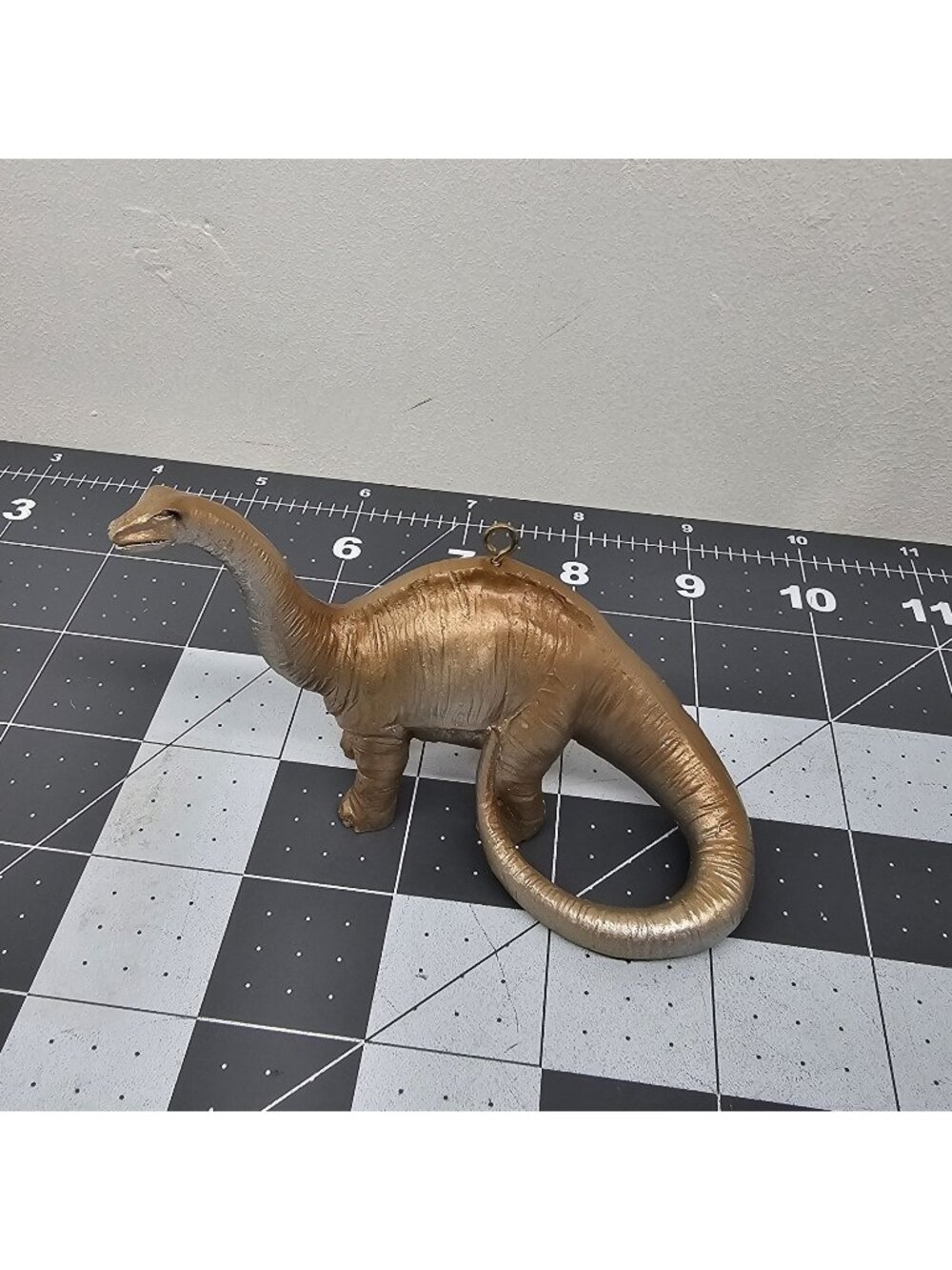 Vintage Look Brown Iridescent Brontosaurus Dinosaur Christmas Ornament